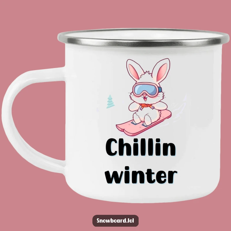Funny Bunny Snowboard Camping Mug: Rugged Bunny for a Hilarious Gift!