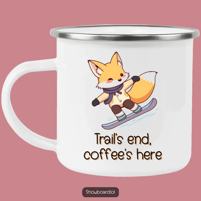 Funny Fox Snowboarding Camping Mug: Stylish Adventure Fuel Gift