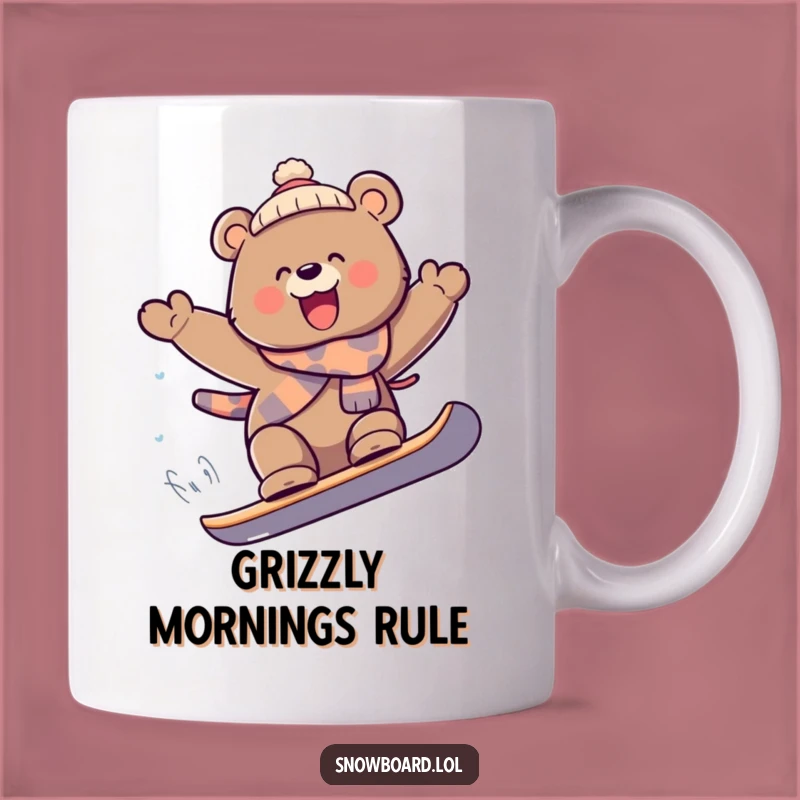 Funny Bear Snowboard Mug: Joyful Air, Extreme Fun, Perfect Funny Gift