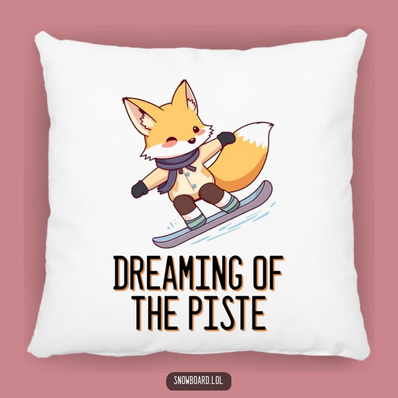 Funny Fox Snowboarding Pillow: Cozy Up With Sly Style Gift