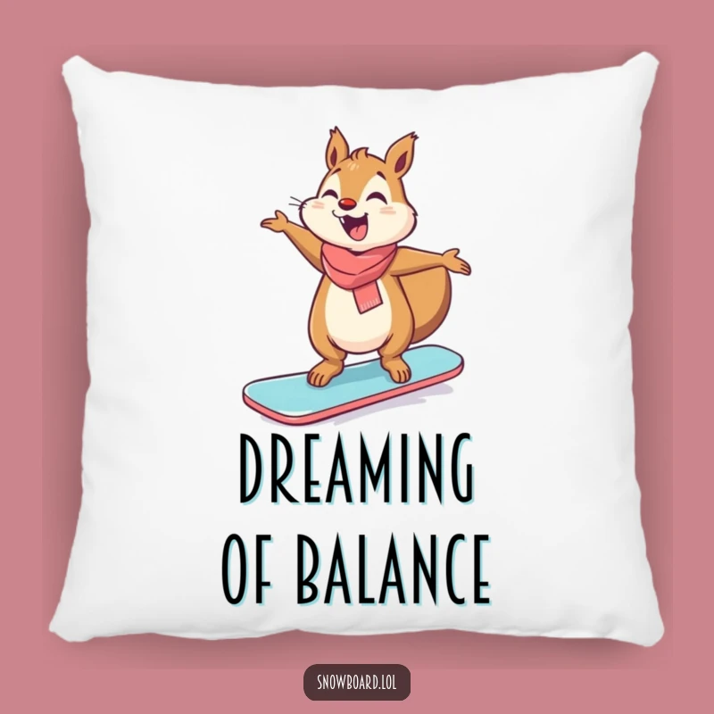 Funny Giggling Squirrel Snowboard Pillow - Cozy Comfort with Hilarious Charm