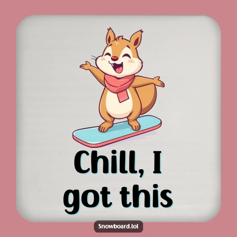 Funny Giggling Squirrel Snowboard Coaster - Hilarious Protection for Your Surfaces