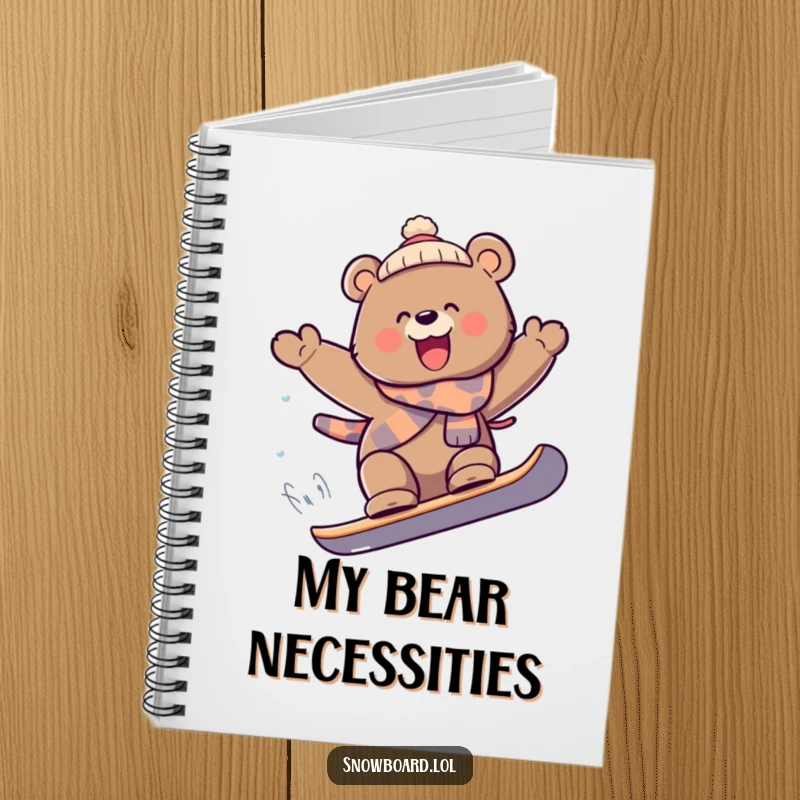 Funny playful bear catching air, extreme notebook, joyful journal, excellent funny gift for note-takers.
