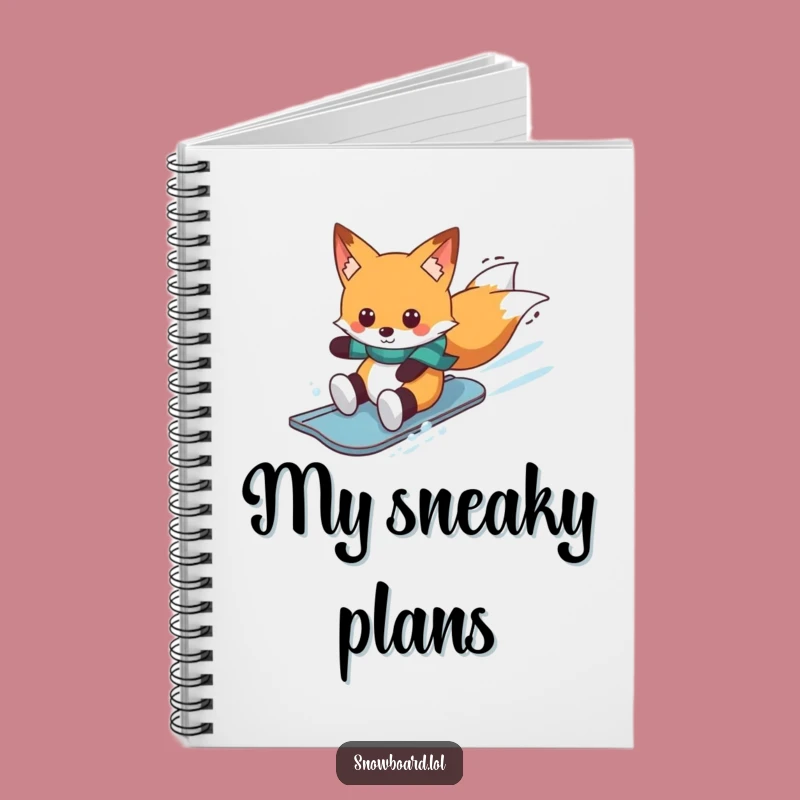 Funny Fox Snowboard Notebook: Jot Down Ideas, Cheerful Rider Journal, Funny Gift