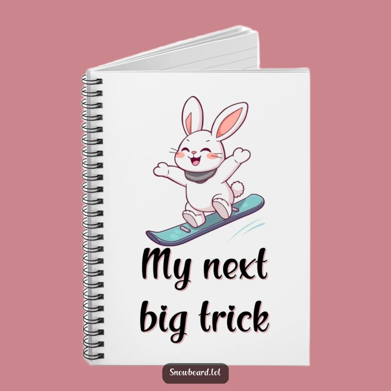 Funny Snowboard Rabbit Notebook - Energetic Journal, Jot Down Fun!