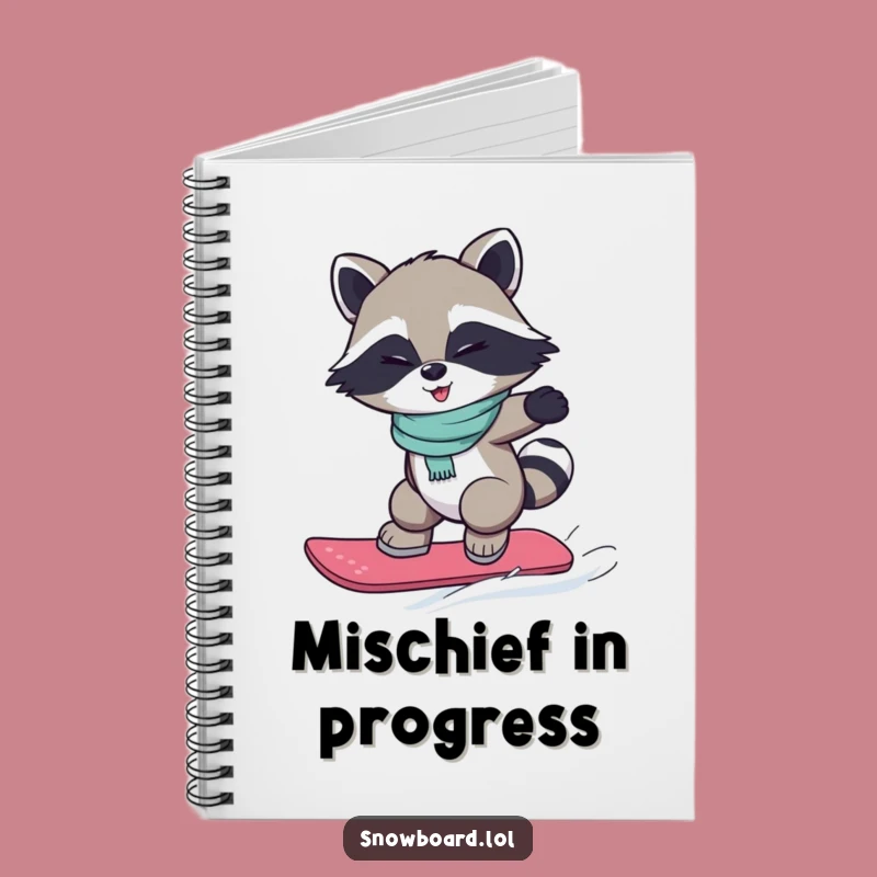 Funny Snowboarding Raccoon Notebook: Winking Bandit's Notes, Journal Your Shenanigans