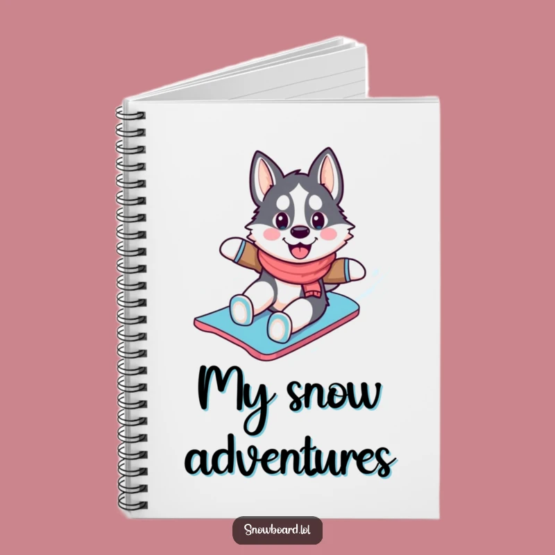 Funny Husky Snowboarding Notebook: Jot Down Winter Adventures Gift