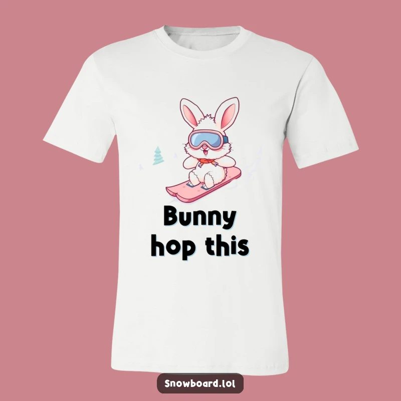 Funny Bunny Snowboard T-Shirt: Fluffy Goggle Bunny Design for a Hilarious Gift!