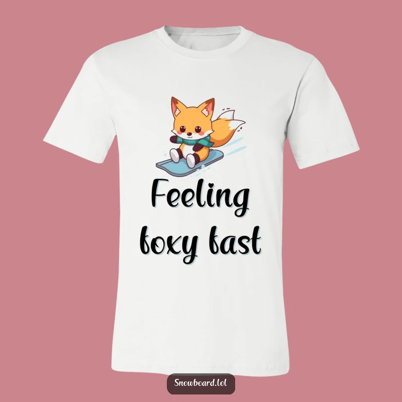 Funny Fox Snowboard T-Shirt: Cheerful Whistler, Winter Adventure, Comical Gift