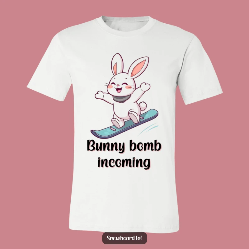 Funny Snowboard Rabbit T-Shirt - Energetic Jump Design, Ideal Funny Gift!