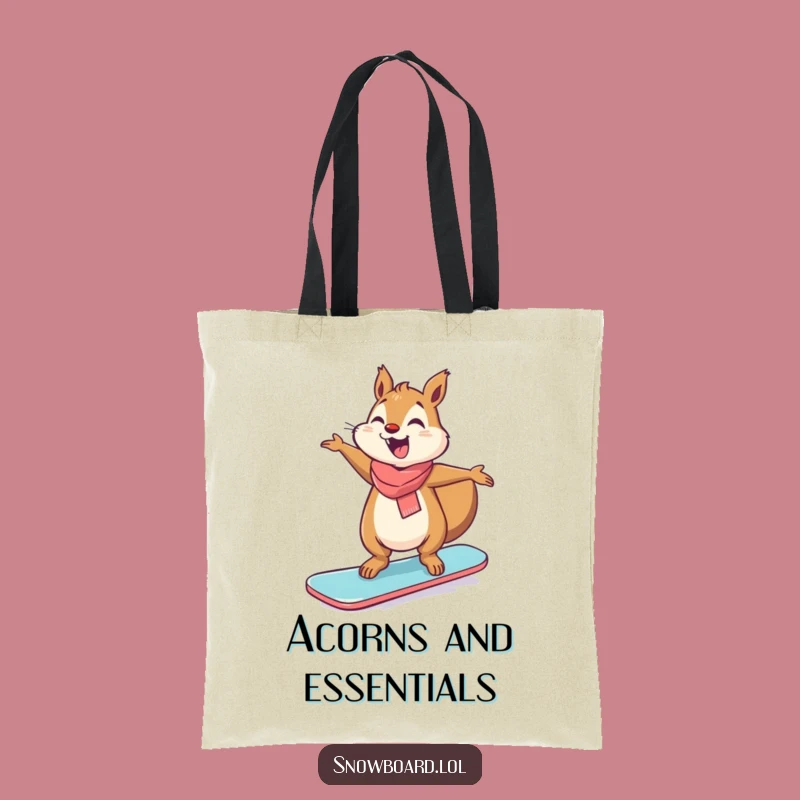 Funny Giggling Squirrel Snowboard Tote Bag - Carry Your Laughs in Style